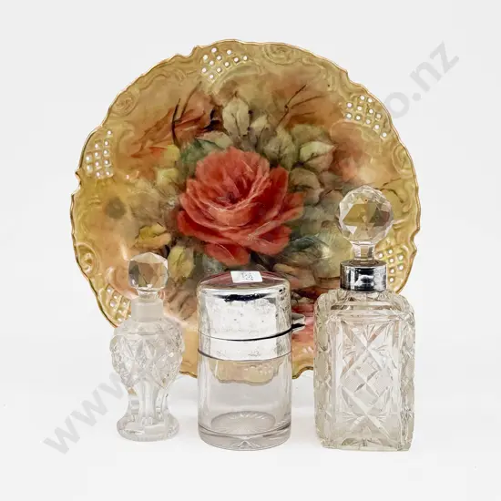 S/S Lidded Vanity Jar together with S/S Rimmed Scent Bottle