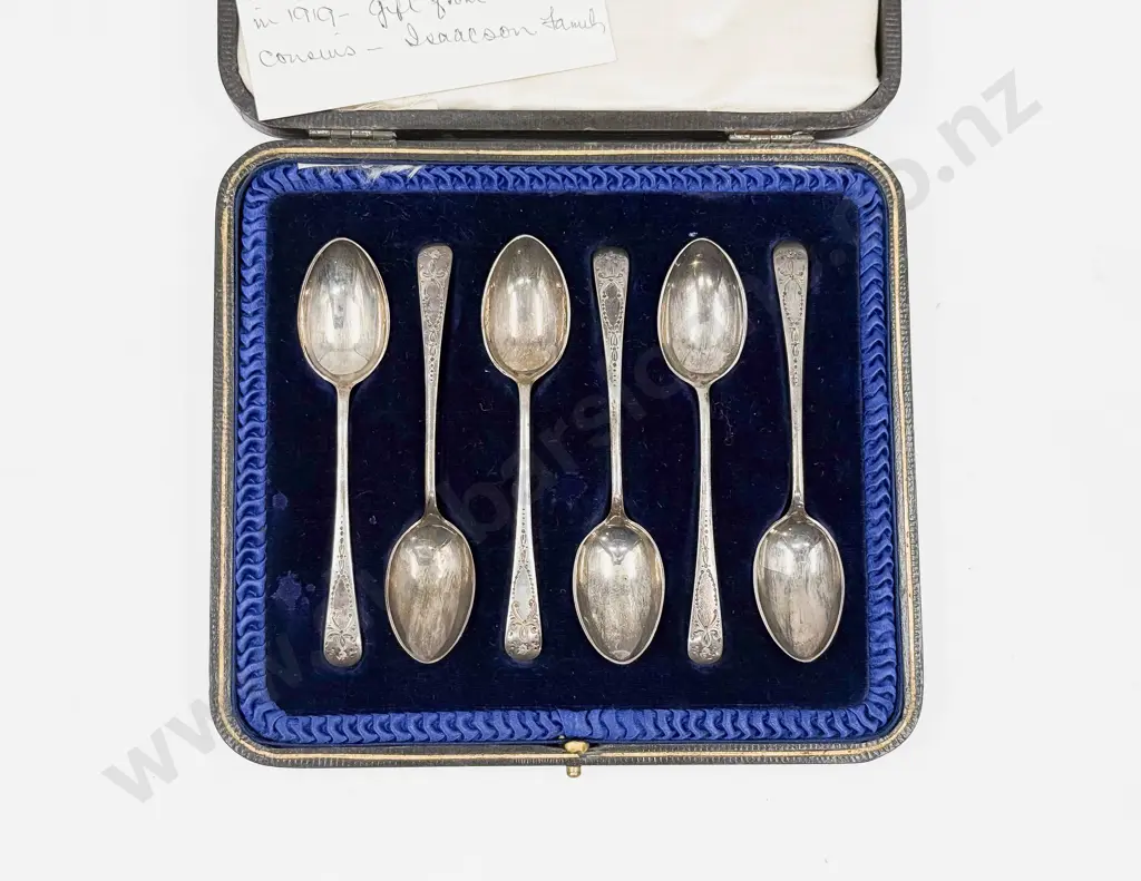 A Cased Set of Six S/S Teaspoons Image 1++