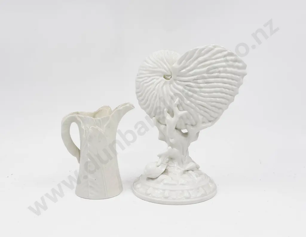 Royal Worcester Nautilus Shell Vase together with Royal Worcester Jug Image 1++