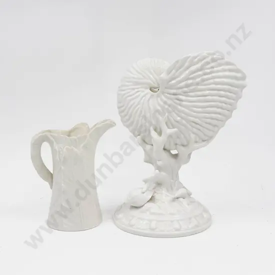 Royal Worcester Nautilus Shell Vase together with Royal Worcester Jug