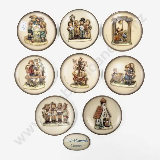 Eight Small Hummel Comm. Plates together with Hummel Plaque