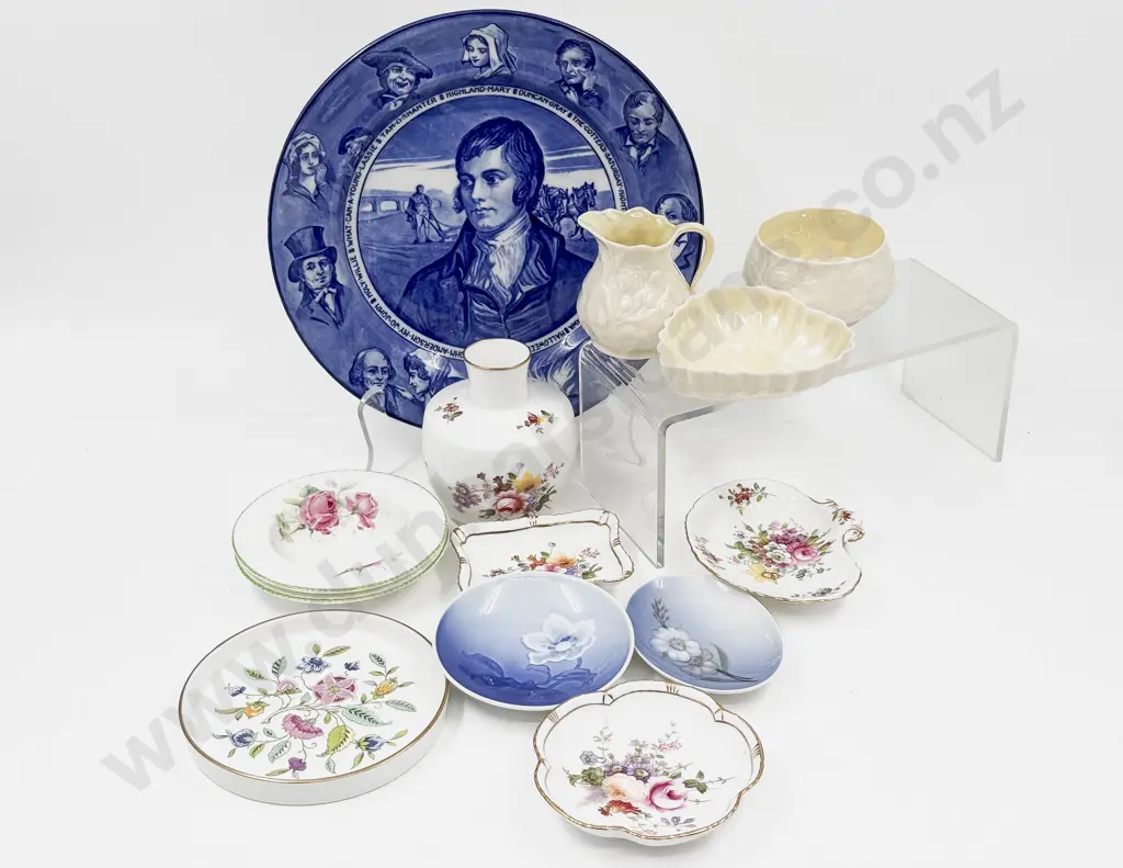 A Qty of Assorted Fancy China incl Belleek RCD & Royal Copenhagen on RD Plate Image 1++