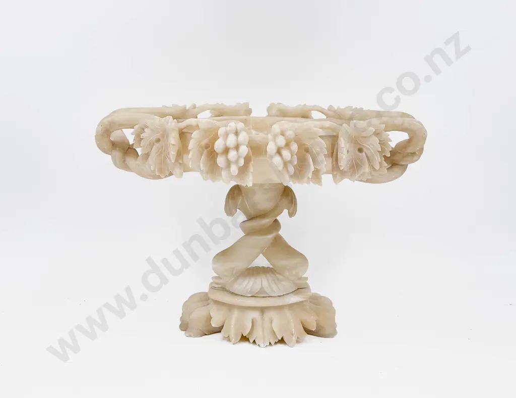 C19th Carved Alabaster Tazza Image 1++