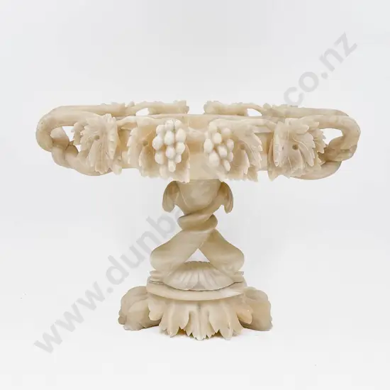 C19th Carved Alabaster Tazza