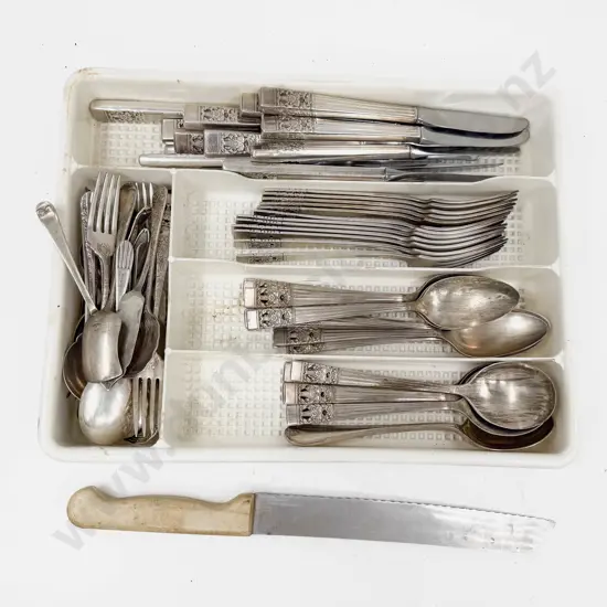 Qty of Assorted S/P Cutlery Including Mostly Community Plate