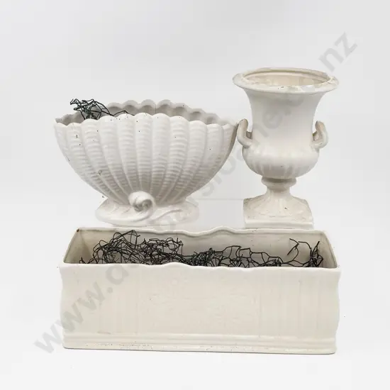 Beswick White Glazed Flower Trough With Shorter & Sons Vase (repaired) and Other