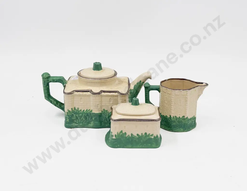 Three Pieces of John Haddock & Sons "Sunset Ware" Pattern China Image 1++