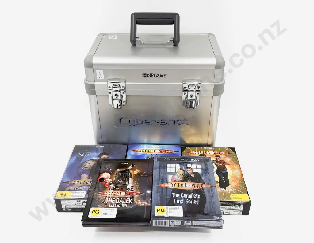 Five Assorted Doctor Who DVD Box Sets in Sony Hard Shell Camera Case Image 1++