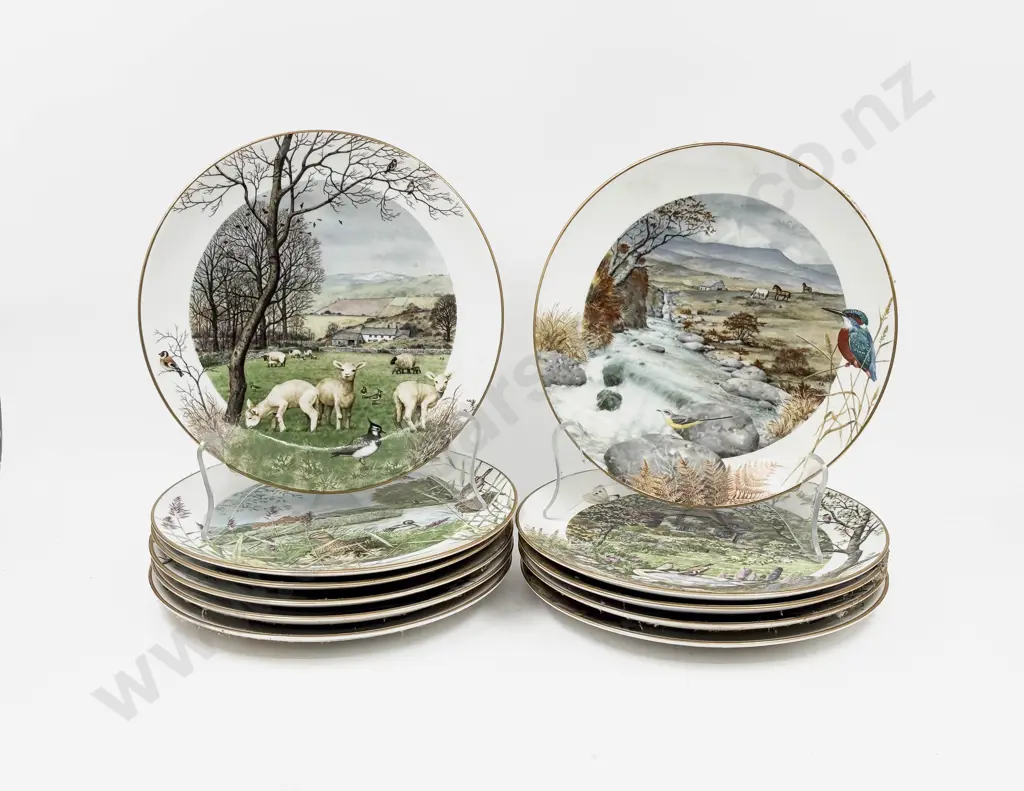 Eleven Royal Worcester Comm. Plates Image 1++