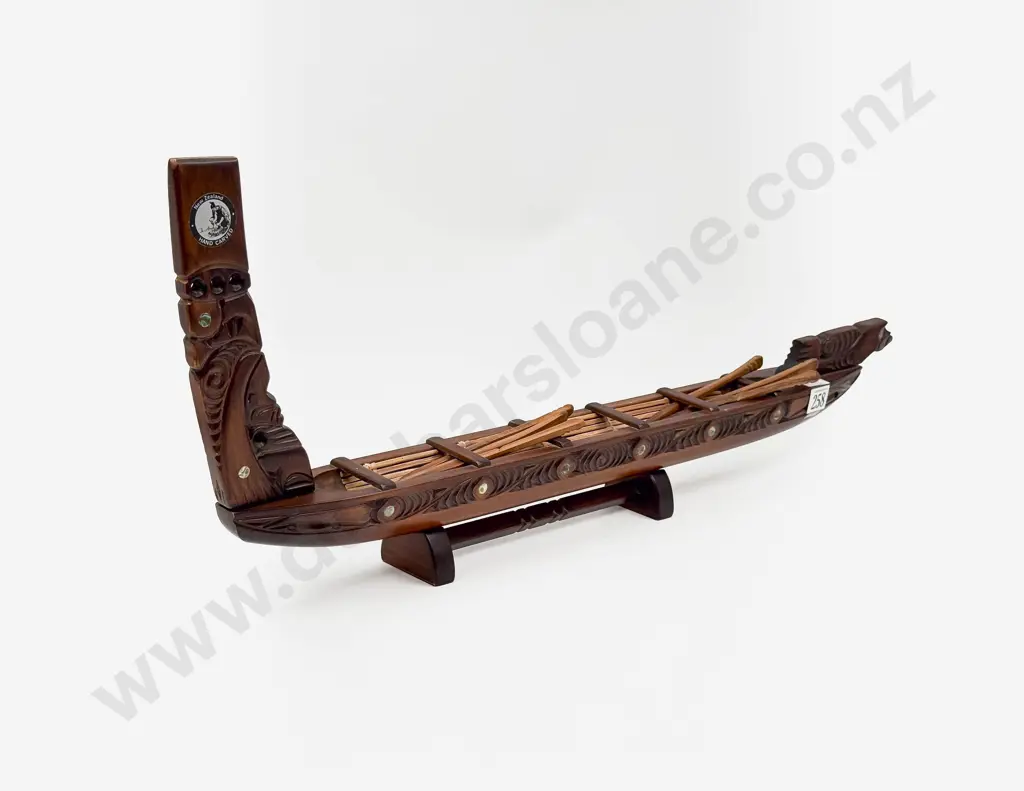 Modern Carved Model Waka on Stand Image 1++