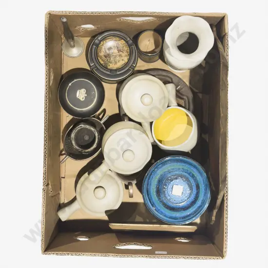 Box Qty of Assorted incl Pottery & Stoneware together with Italian Tray etc