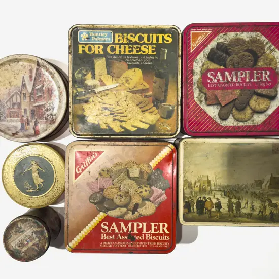 Box Qty of Assorted Vintage Tins