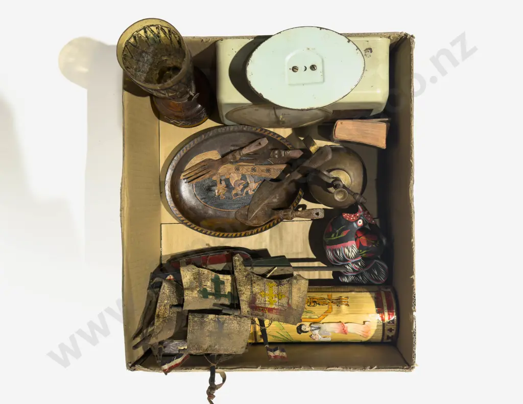 Box Qty of Assorted Vintage incl Model Ship Kitchen Scales etc Image 1++