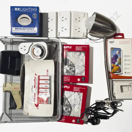 Qty of Assorted Office Accessories together with Anglepoise Clamp Based Lamp