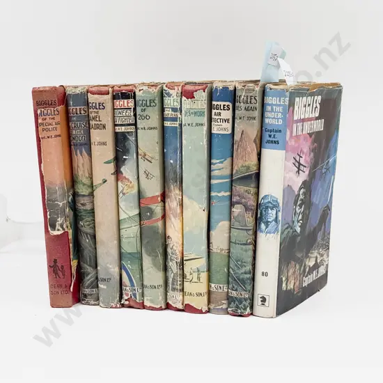First Edition Biggles In The Underworld - Captain W.E.Johns with 9 Other Biggles Volumes