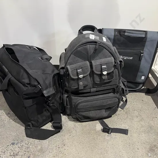 Modern Camera Backpack and Bag Together with Laptop Satchel