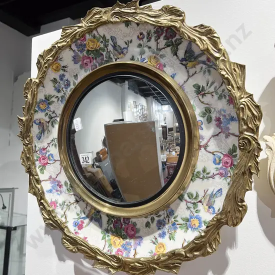 Royal Staffordshire Pottery Circular Gilt Framed Mirror