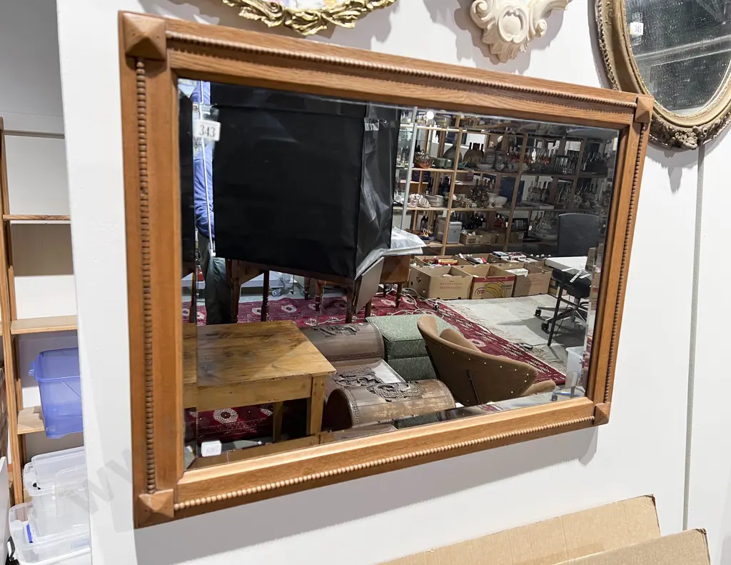 Bevel Edged Rectangular Wall Mirror Image 1++