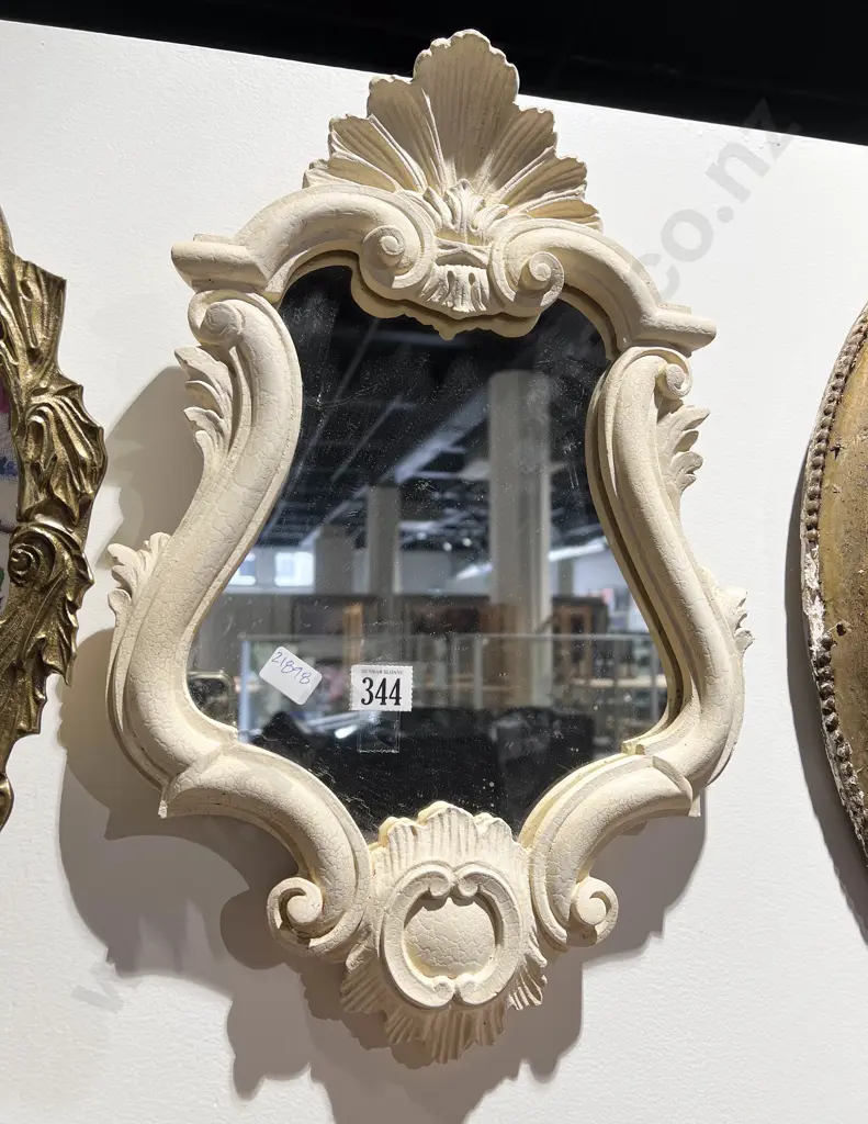 Small White Painted Framed Wall Mirror Image 1++