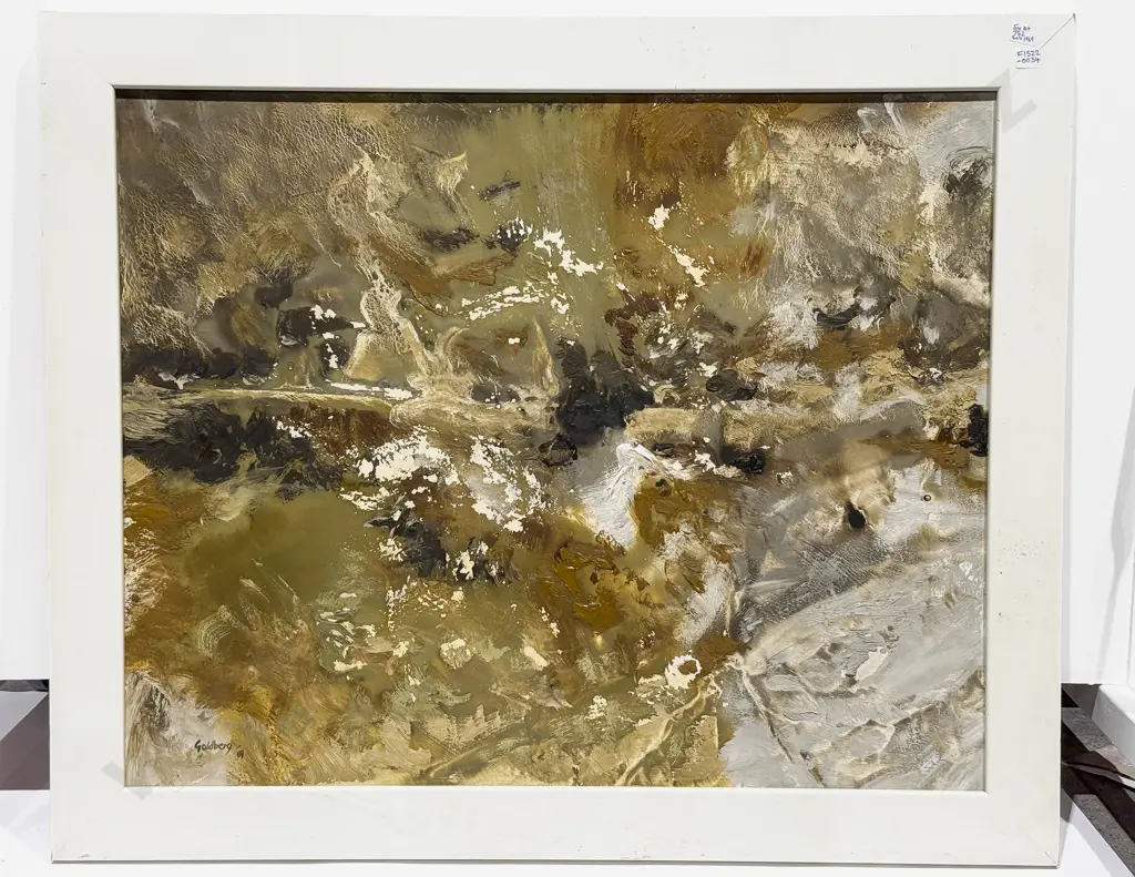Suzanne Goldberg - "Ochre Lumber Landscape" - Oil on Board Image 1++