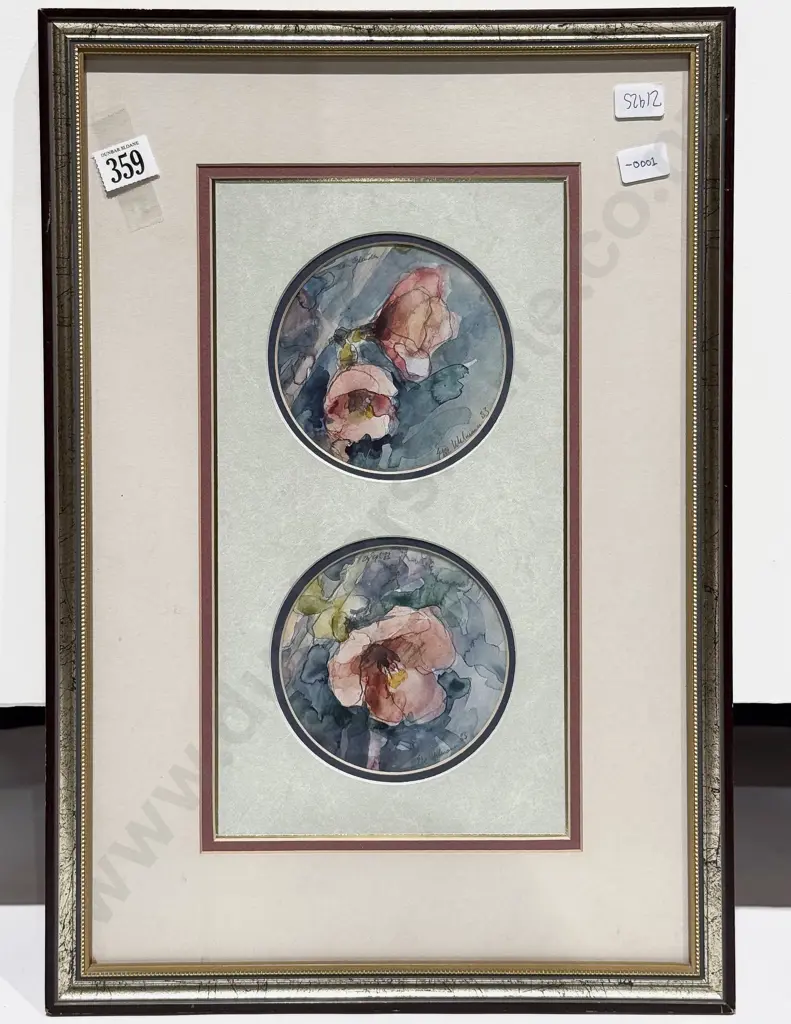 Else Uhlmann - Pair of Singular Framed Floral Still Lifes - W/C Image 1++