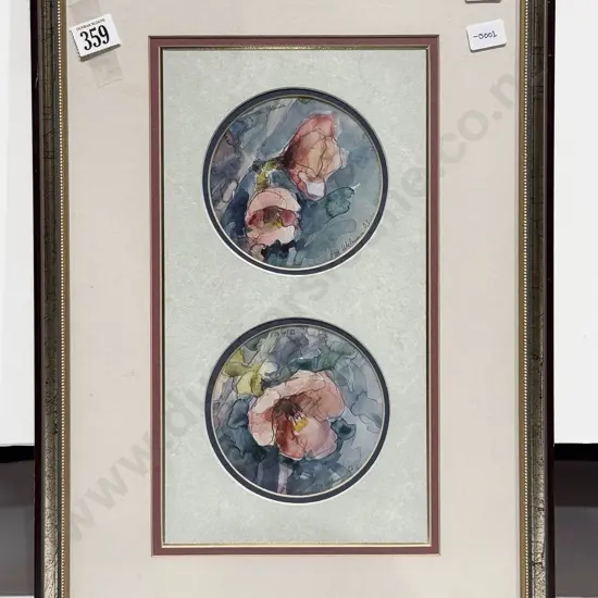 Else Uhlmann - Pair of Singular Framed Floral Still Lifes - W/C