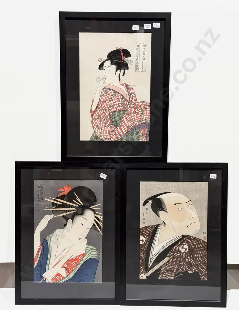 Three Japanese Ukiyo-e Portrait Prints Image 1++