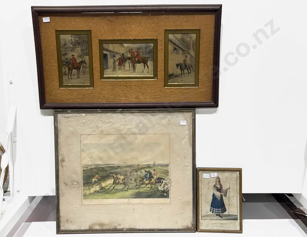 Singular Framed Set of Three G Goodwin Kilbirne Prints Together With Hunting Print and Other Image 1++