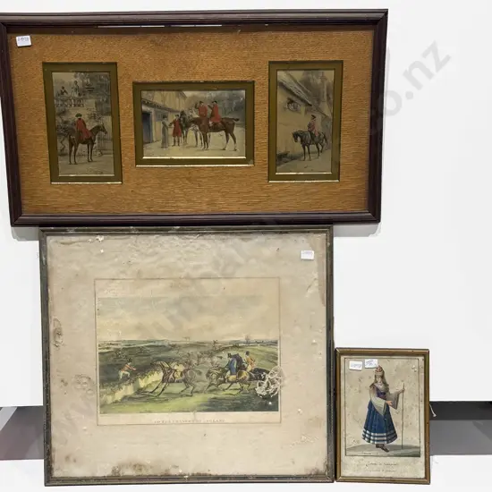 Singular Framed Set of Three G Goodwin Kilbirne Prints Together With Hunting Print and Other