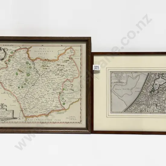 Two Framed Antique Hand Coloured Copper Engraved Maps