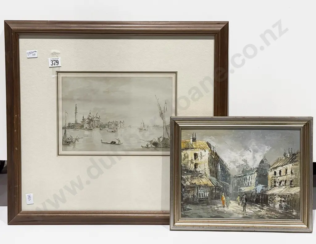 Signed Burnett - Small Oil Of Monmartre & A  Framed Print Image 1++