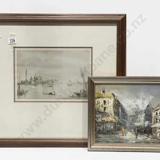 Signed Burnett - Small Oil Of Monmartre & A  Framed Print