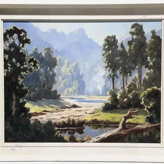 E B Lattey - "Pungapunga Valley Kings Country" - Oil on Canvas