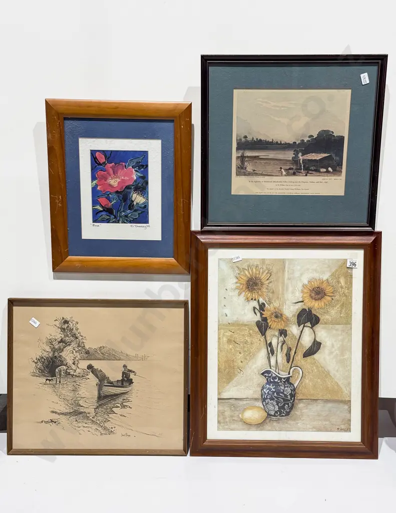 D Vassey - Rose - Mixed Media together with Three Framed Prints Image 1++