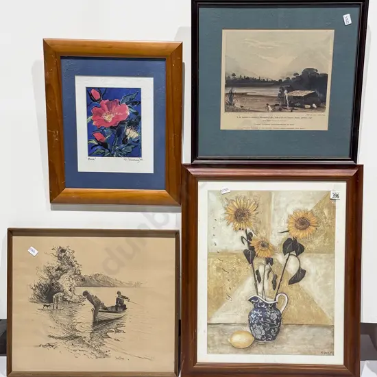 D Vassey - Rose - Mixed Media together with Three Framed Prints