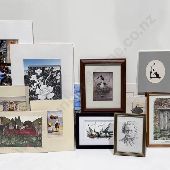 Box qty of Assorted Framed and Loose Prints and Originals