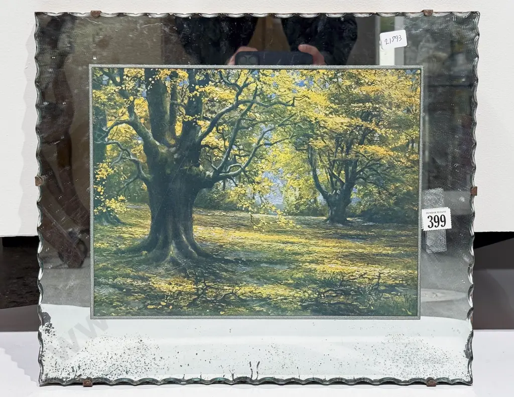 Bevelled Mirror Border with Central Print Insert Image 1++