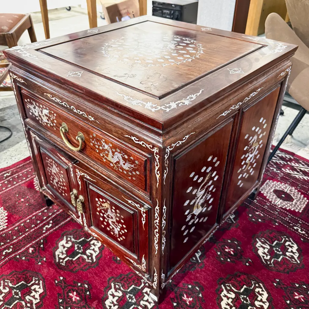 Chinese MOP Inlaid Single Drawer Side Cabinet Image 1++
