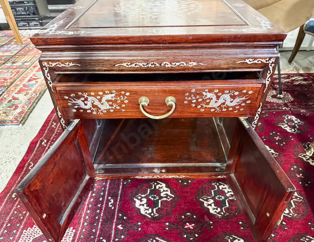 Chinese MOP Inlaid Single Drawer Side Cabinet Image 1++
