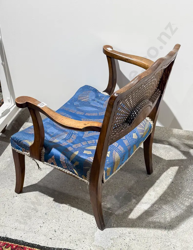 Cane Backed Open Arm Fireside Chair Image 1++