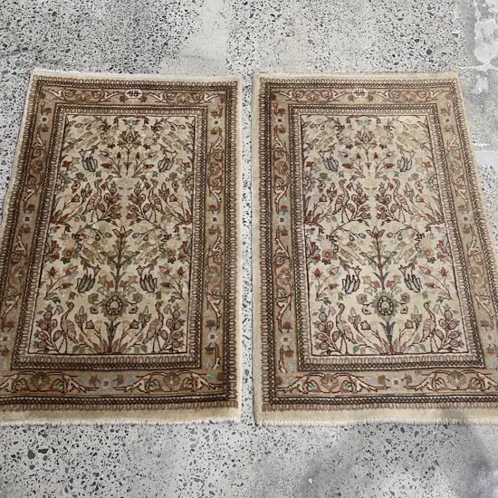 Pair Of Persian Floor Rugs with Allover Floral Motifs