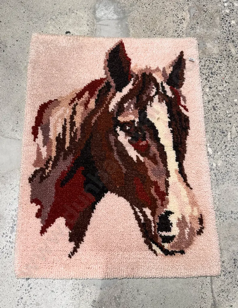 Vintage Woolen Pictorial Rug Image 1++