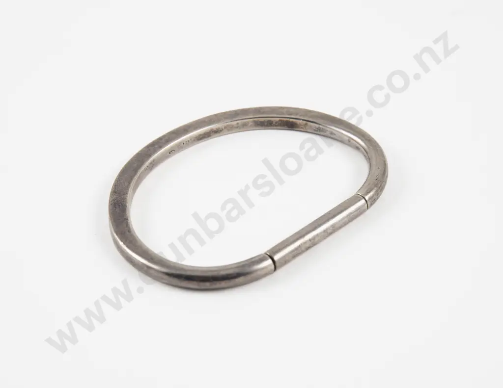 NZ Jeweller Kobi Bosshard .925 Silver Modernist Design Bangle Image 1++