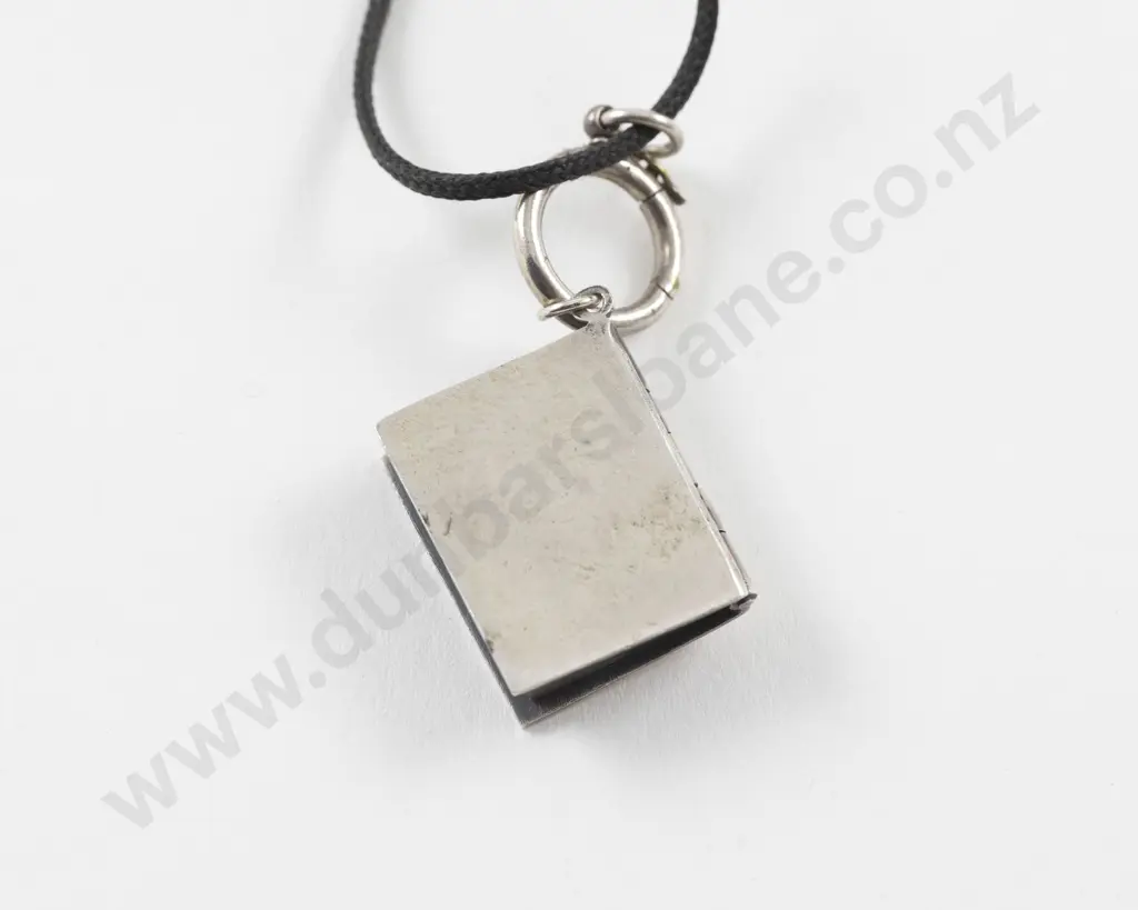 NZ Jeweller Rebecca Fargher Oxidised S/S 'Once Upon a Time' Book Charm Pendant Image 1++