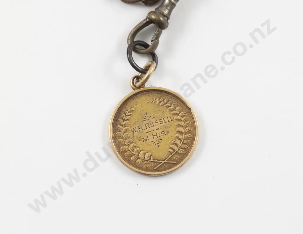 NZ Historical 1884 15ct Railways Pass Medallion Image 1++