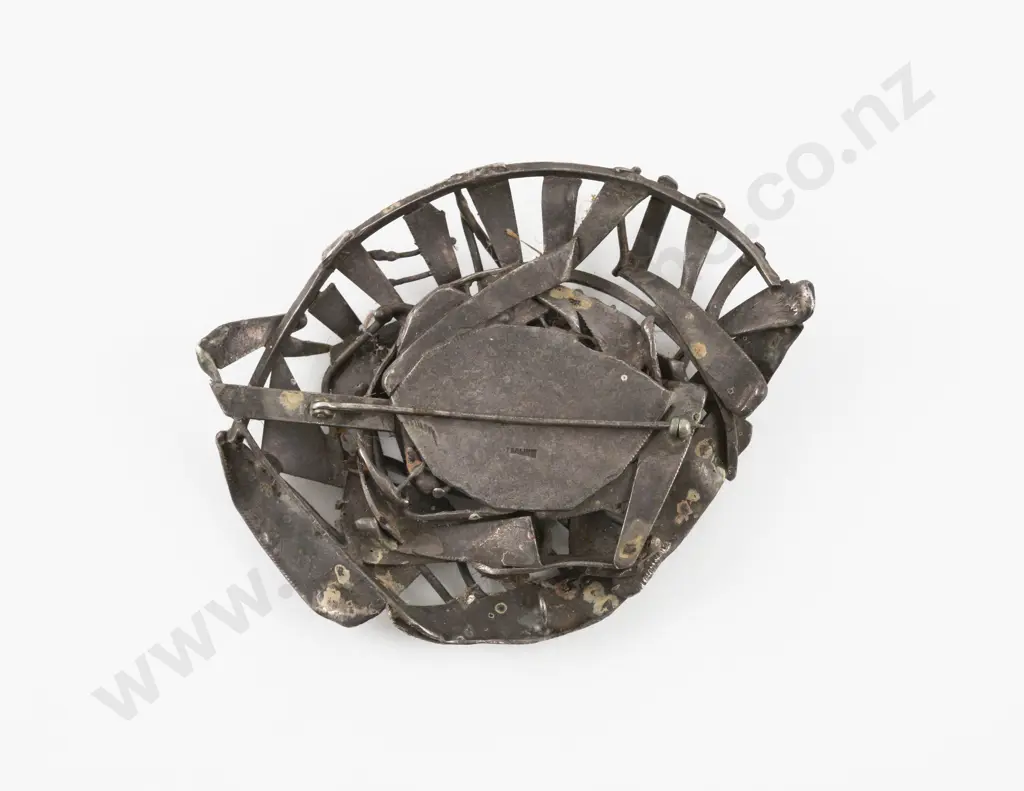Frank Taira Modernist Artist (Japanese-American) S/S Brutalist Eye Brooch Image 1++