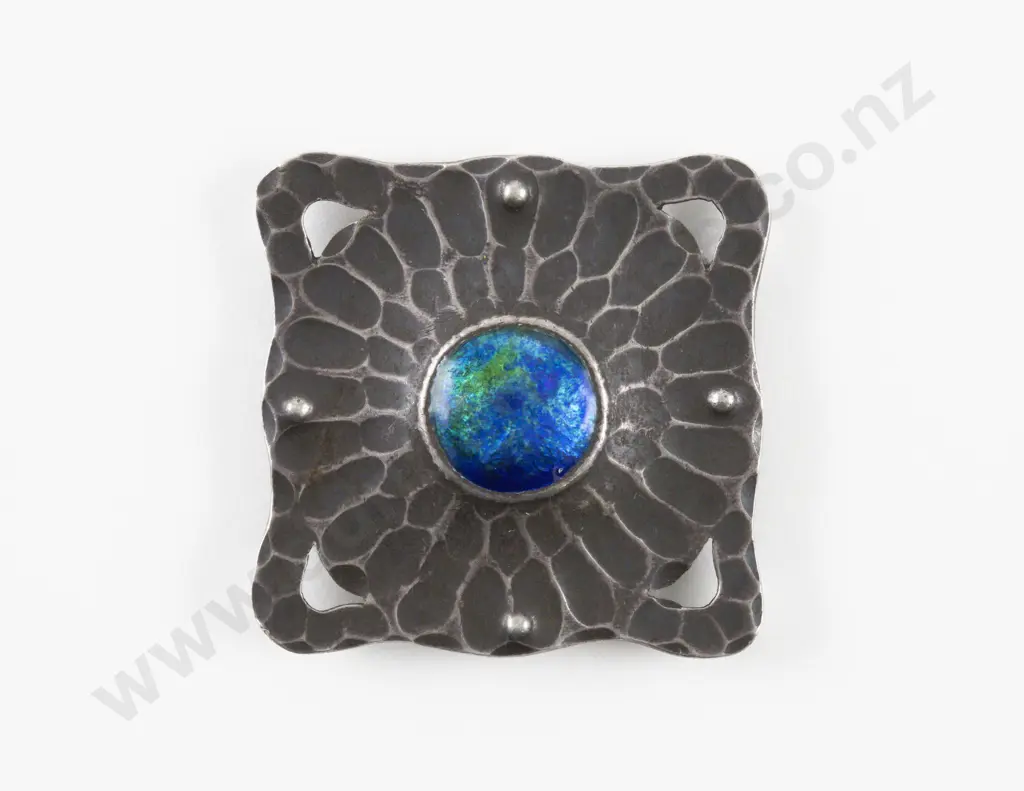 Liberty & Co Art Nouveau S/S and Enamel Belt Buckle Image 1++