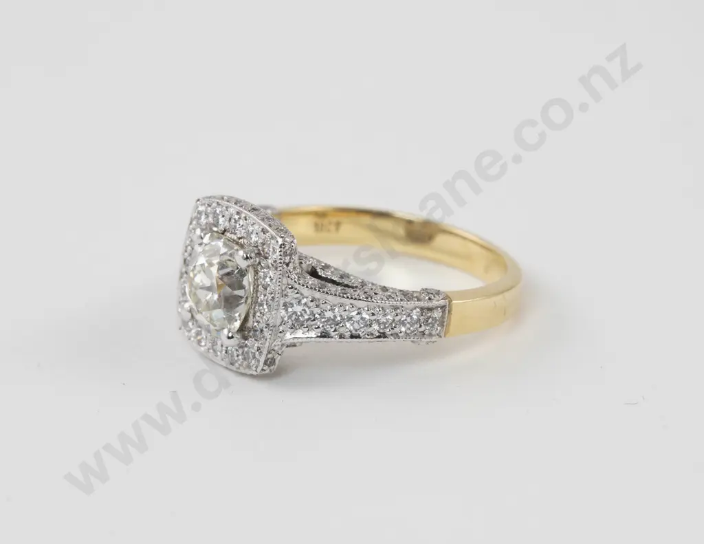 18ct Yellow and White Gold 107Stone Diamond Cluster Ring Image 1++