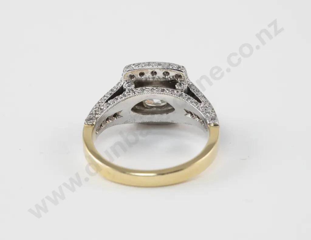 18ct Yellow and White Gold 107Stone Diamond Cluster Ring Image 1++