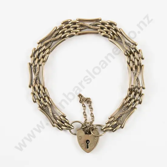 9ct Fancy Rail Link Bracelet